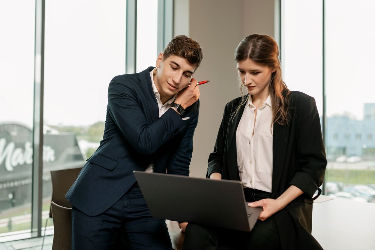 A team collaborating in an office